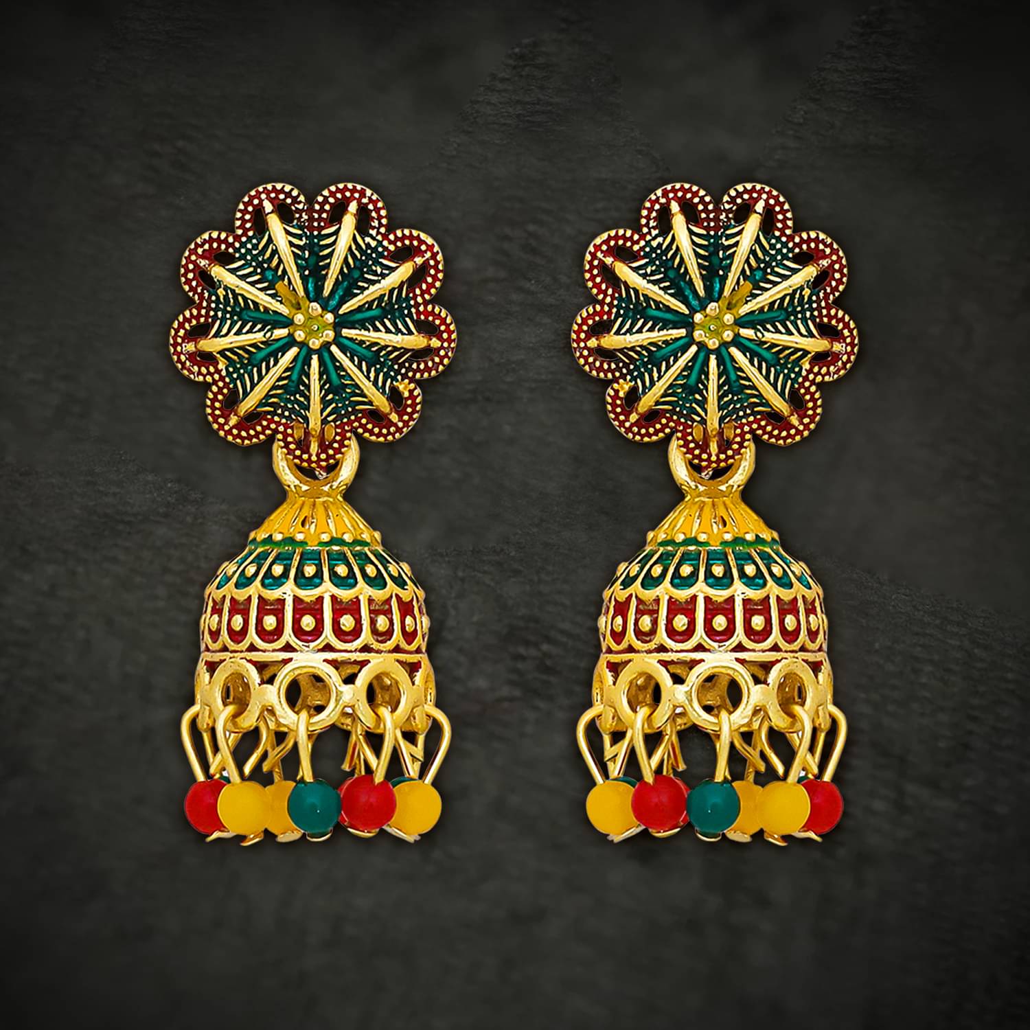     			Drashti Collection Multi Color Jhumki Earrings ( Pack of 1 )