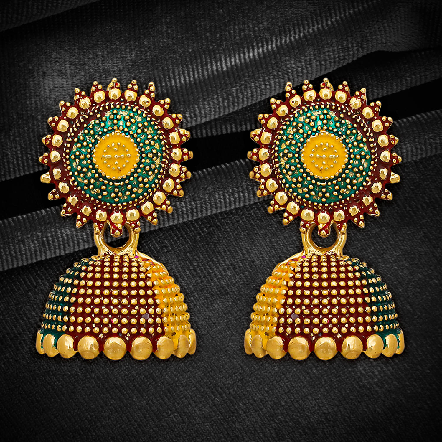     			Drashti Collection Multi Color Jhumki Earrings ( Pack of 1 )