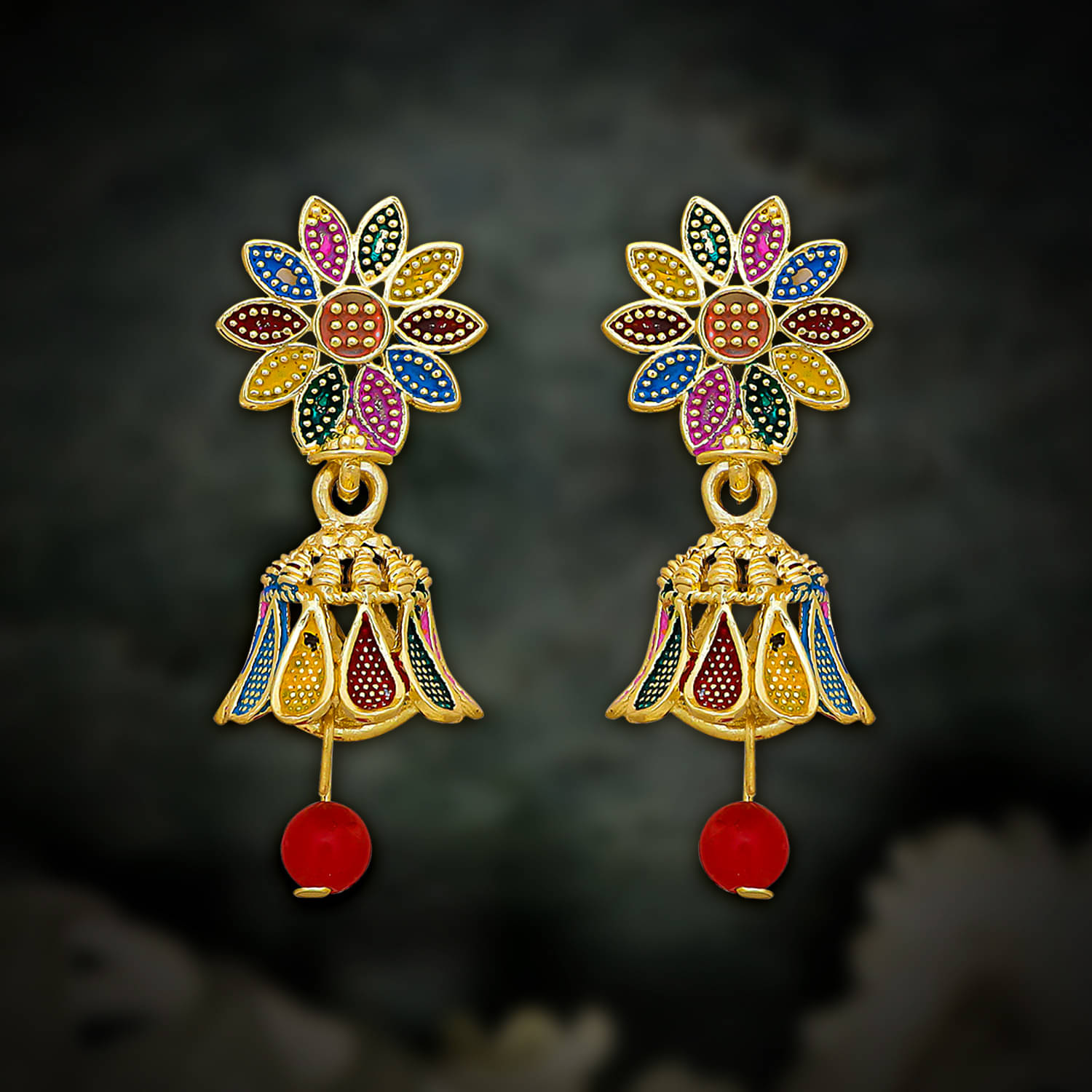     			Drashti Collection Multi Color Jhumki Earrings ( Pack of 1 )