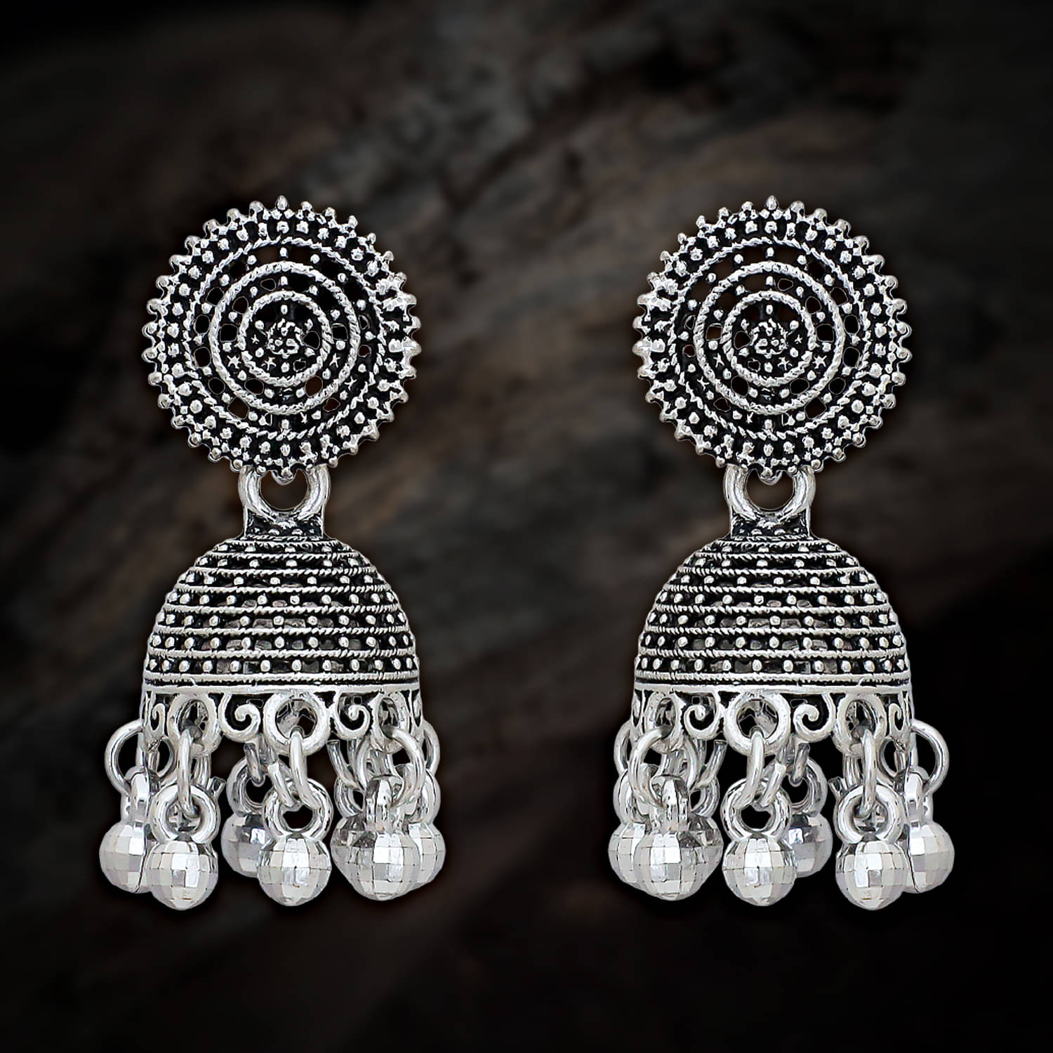     			Drashti Collection Silver Jhumki Earrings ( Pack of 1 )