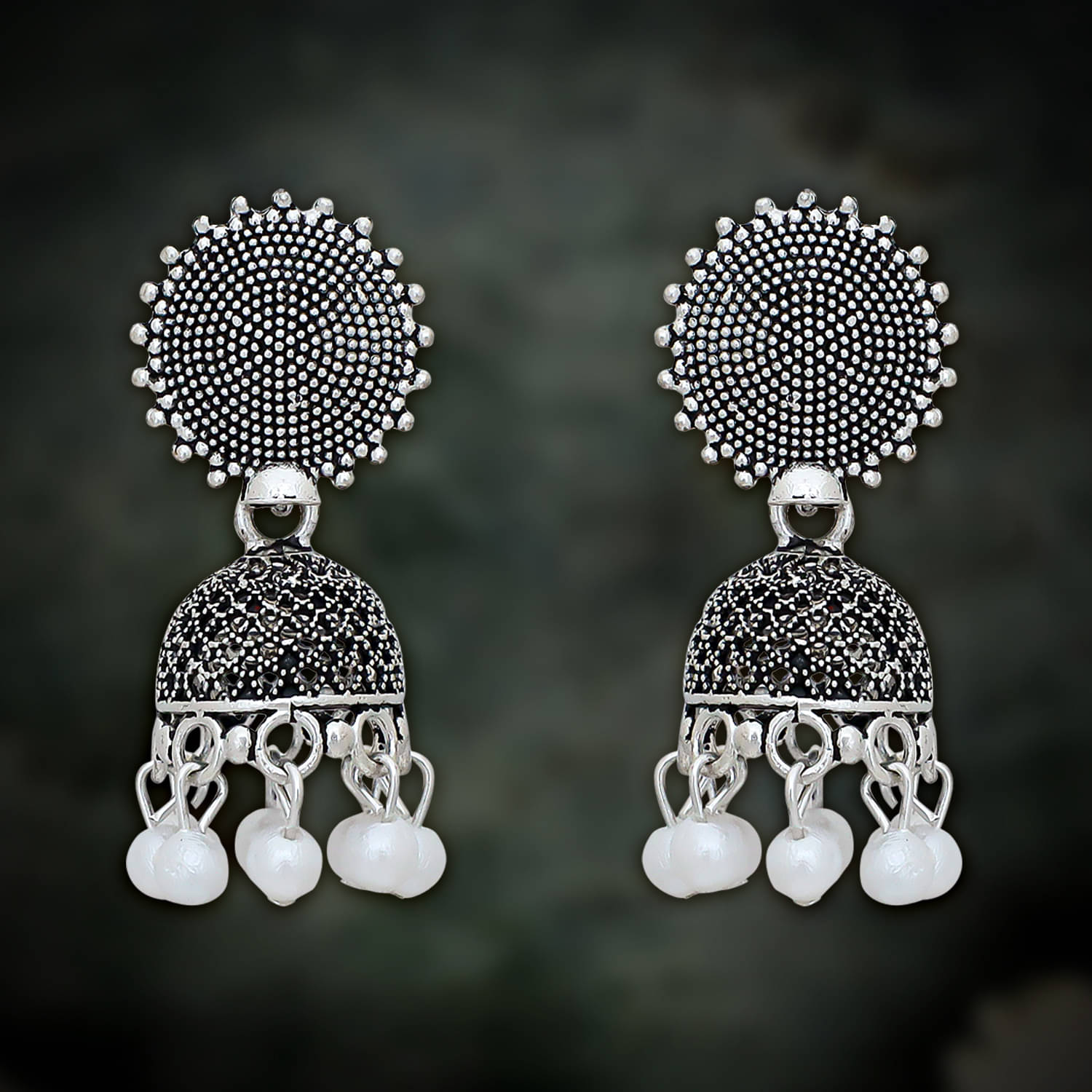     			Drashti Collection Silver Jhumki Earrings ( Pack of 1 )