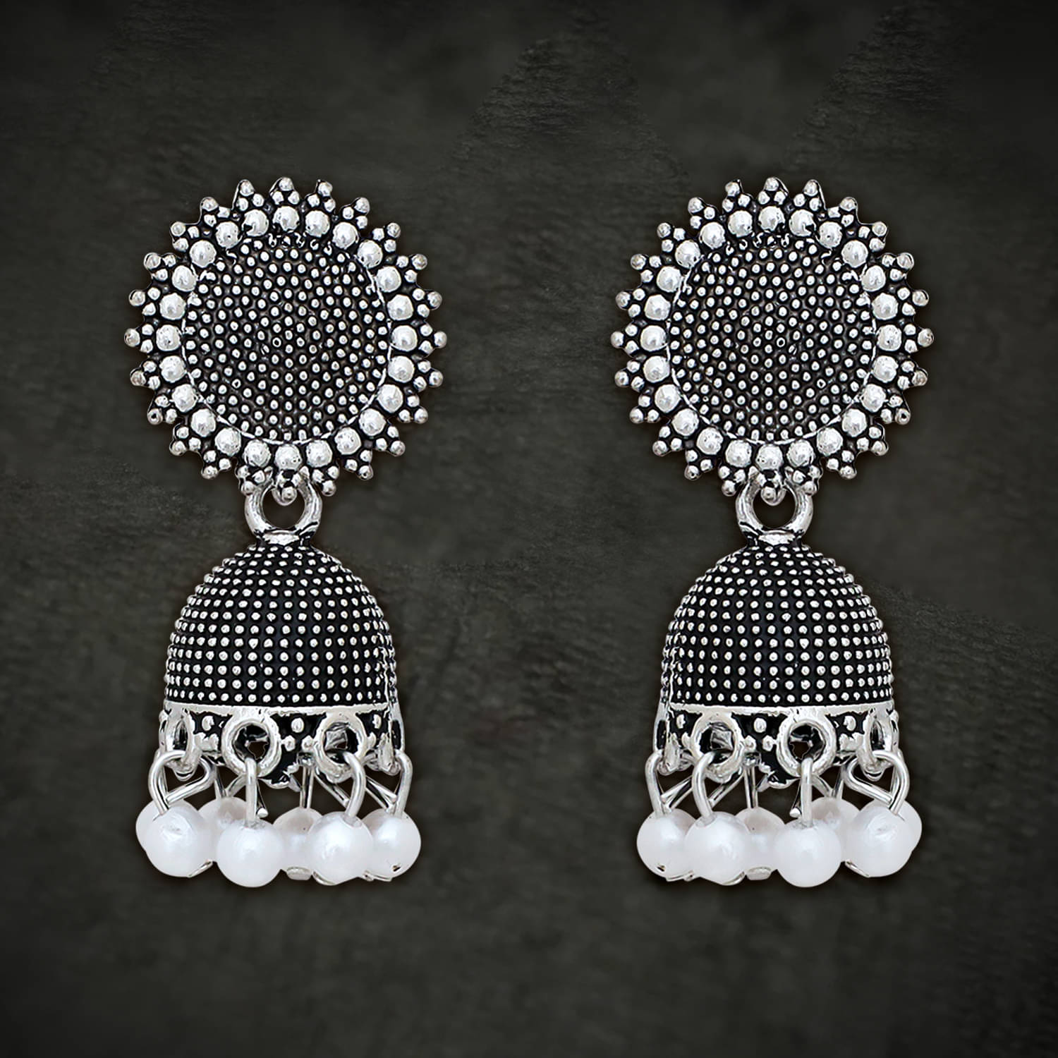     			Drashti Collection Silver Jhumki Earrings ( Pack of 1 )