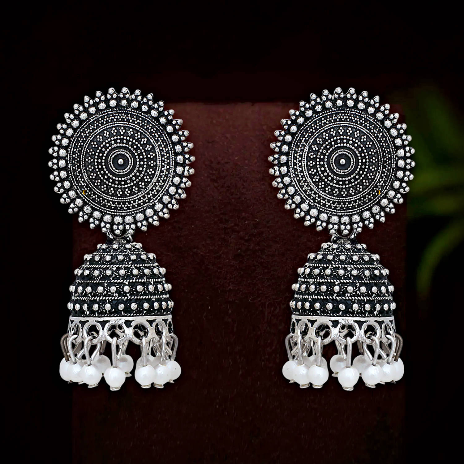    			Drashti Collection Silver Jhumki Earrings ( Pack of 1 )