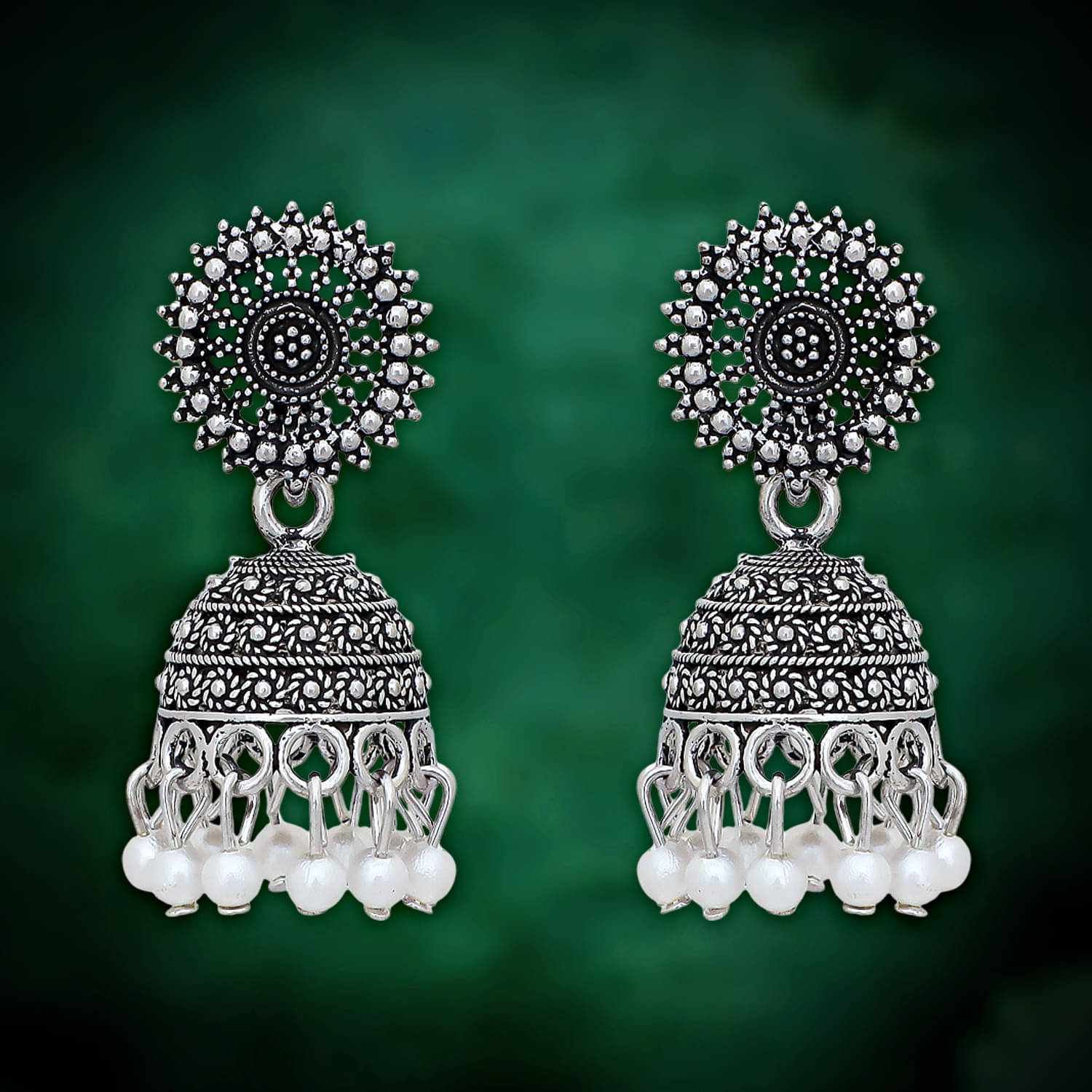     			Drashti Collection Silver Jhumki Earrings ( Pack of 1 )