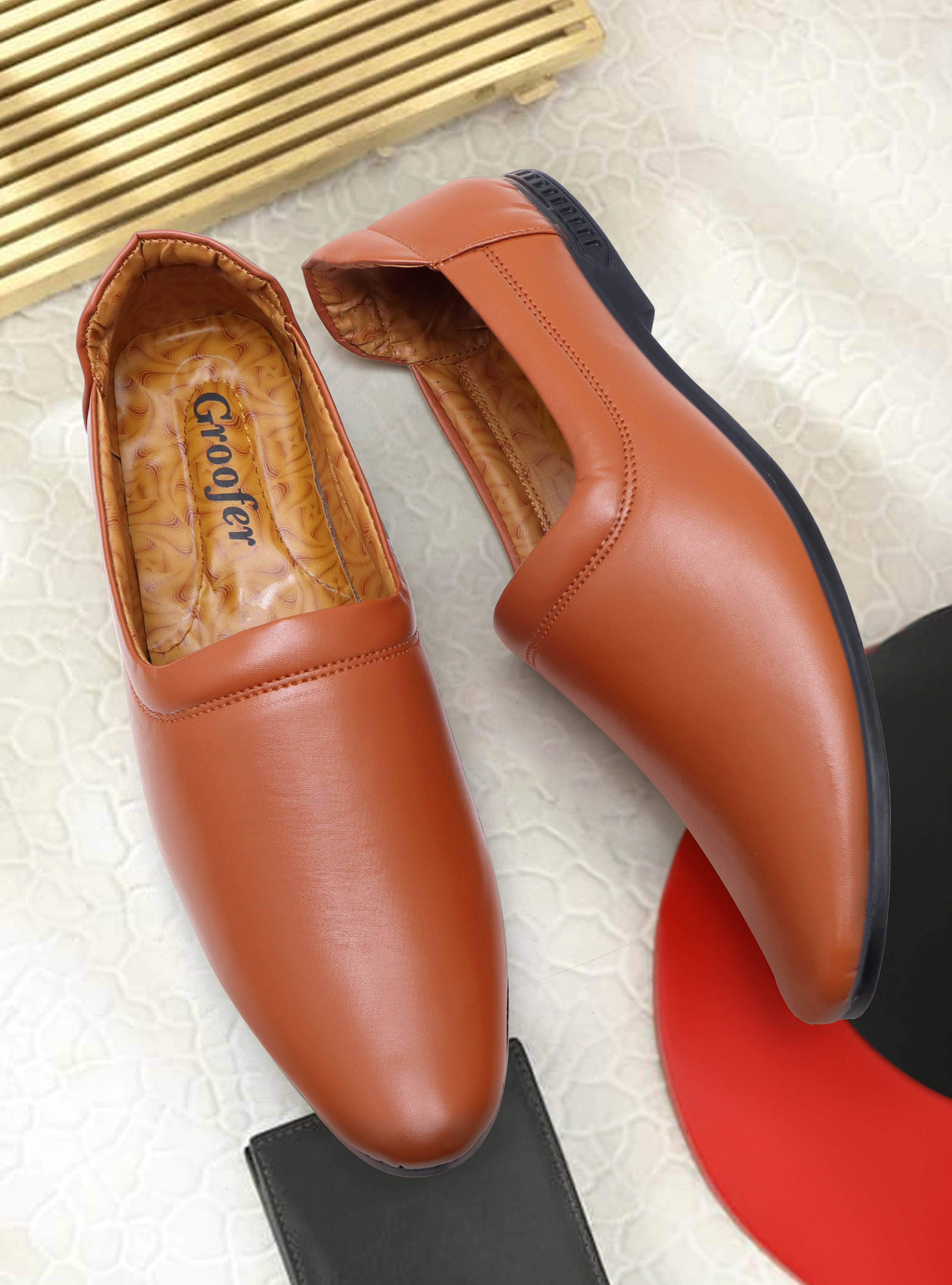     			Groofer Tan Men's Slip-on Shoes