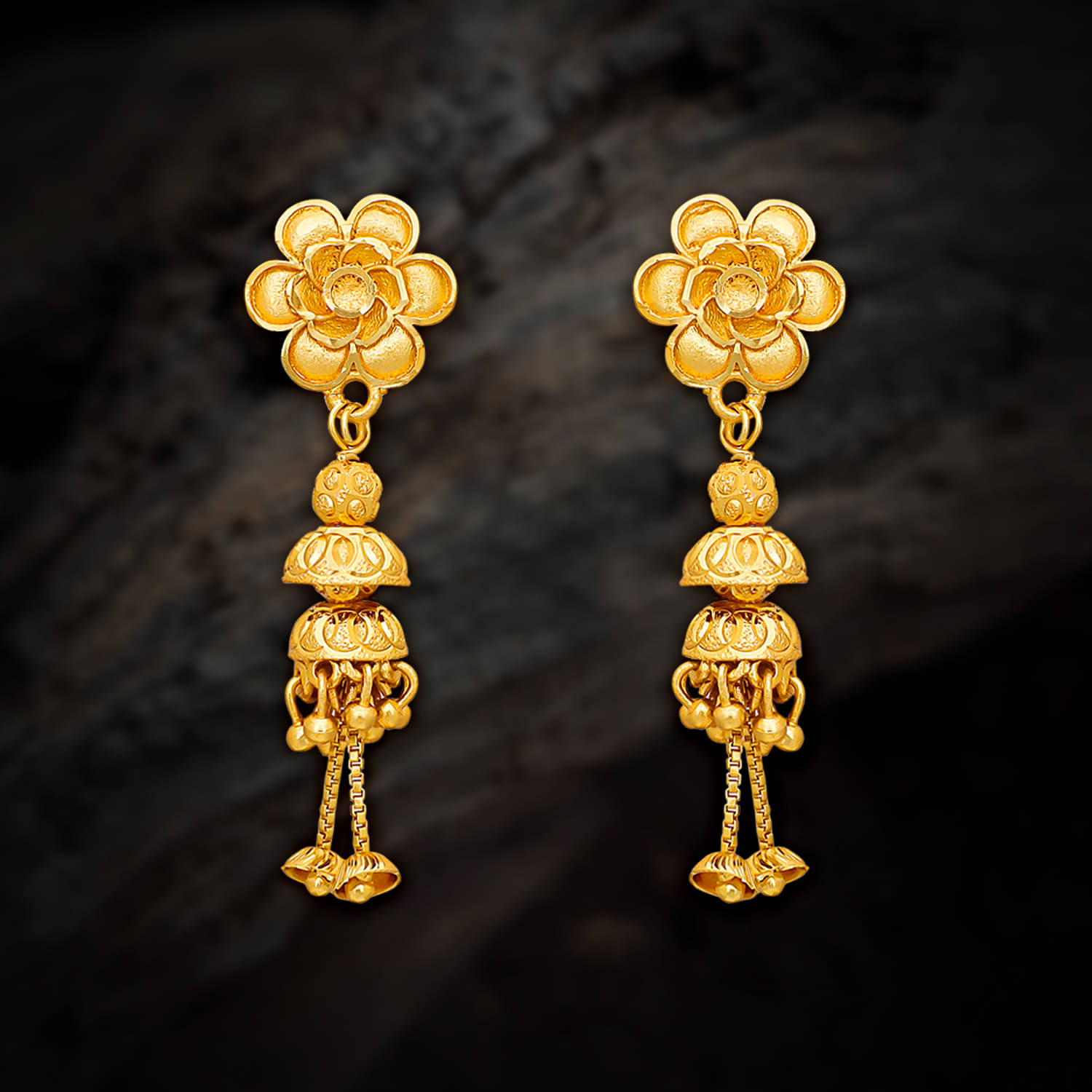     			LUV FASHION Golden Drop Earrings ( Pack of 1 )