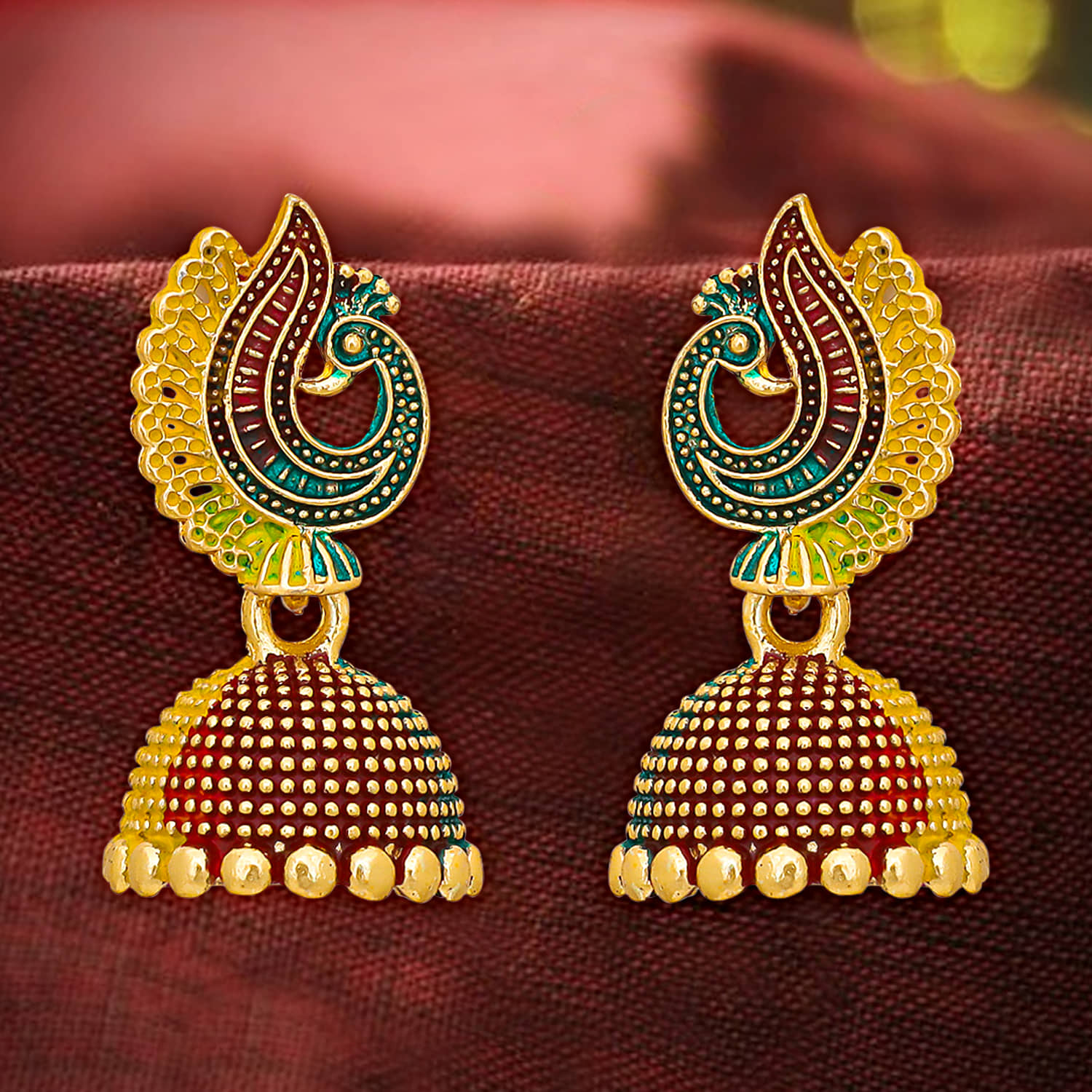 LUV FASHION Multi Color Jhumki Earrings ( Pack of 1 ) - Earrings | Buy online on ZillyBuy
