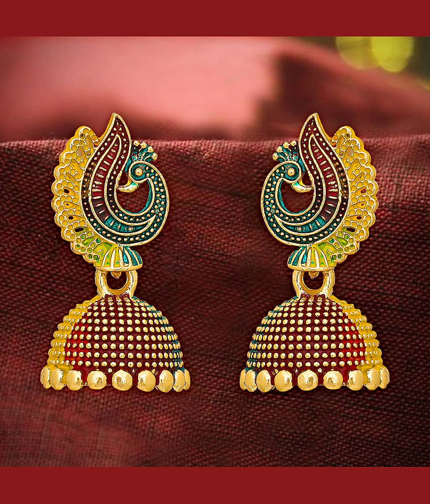 LUV FASHION Multi Color Jhumki Earrings ( Pack of 1 ) - Earrings | Buy online on ZillyBuy