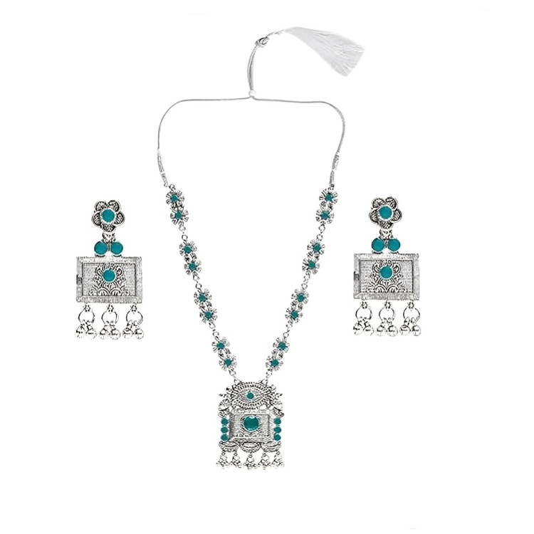     			Opus Gems Green Alloy Necklace Set ( Pack of 1 )