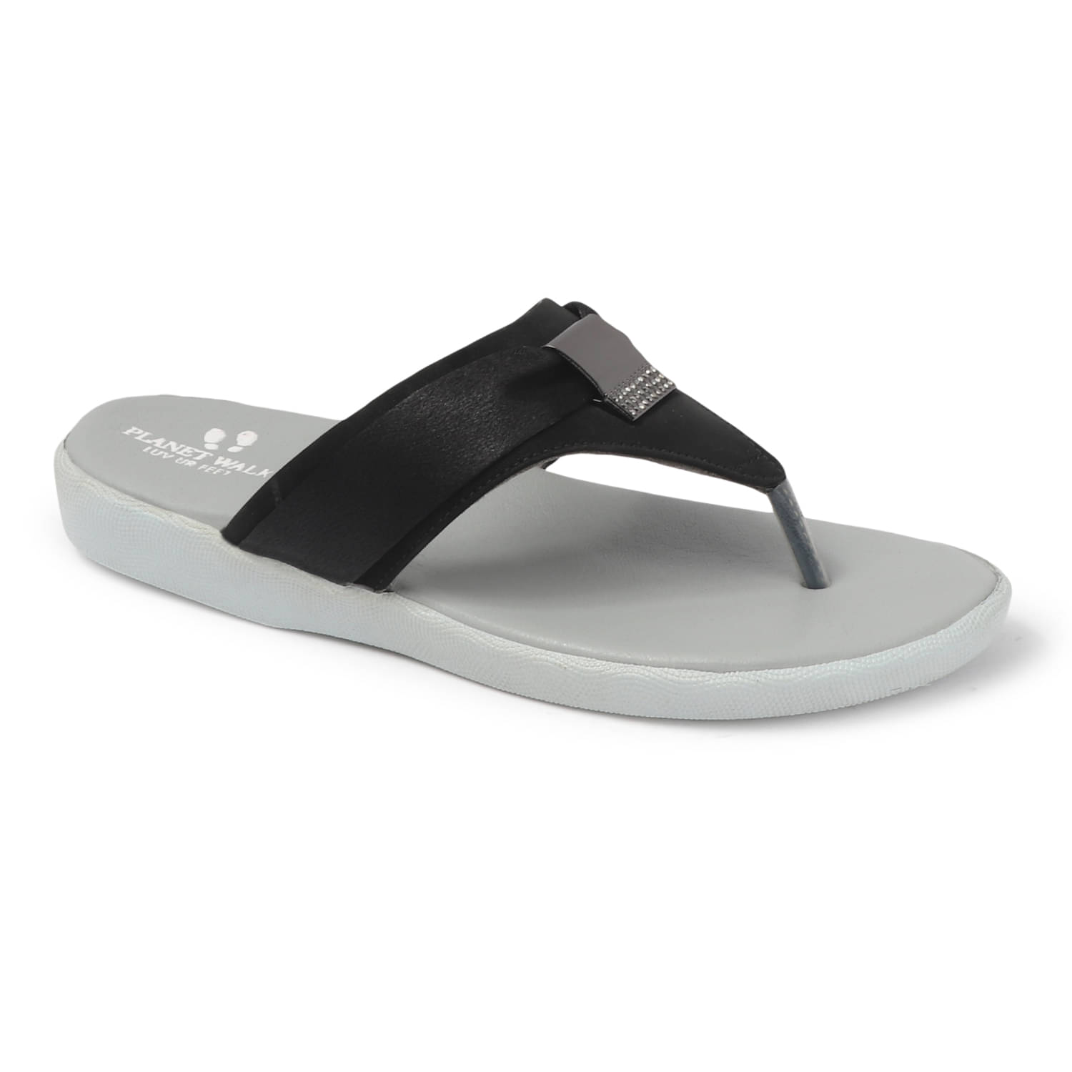     			PLANET WALK Black Women's Flats
