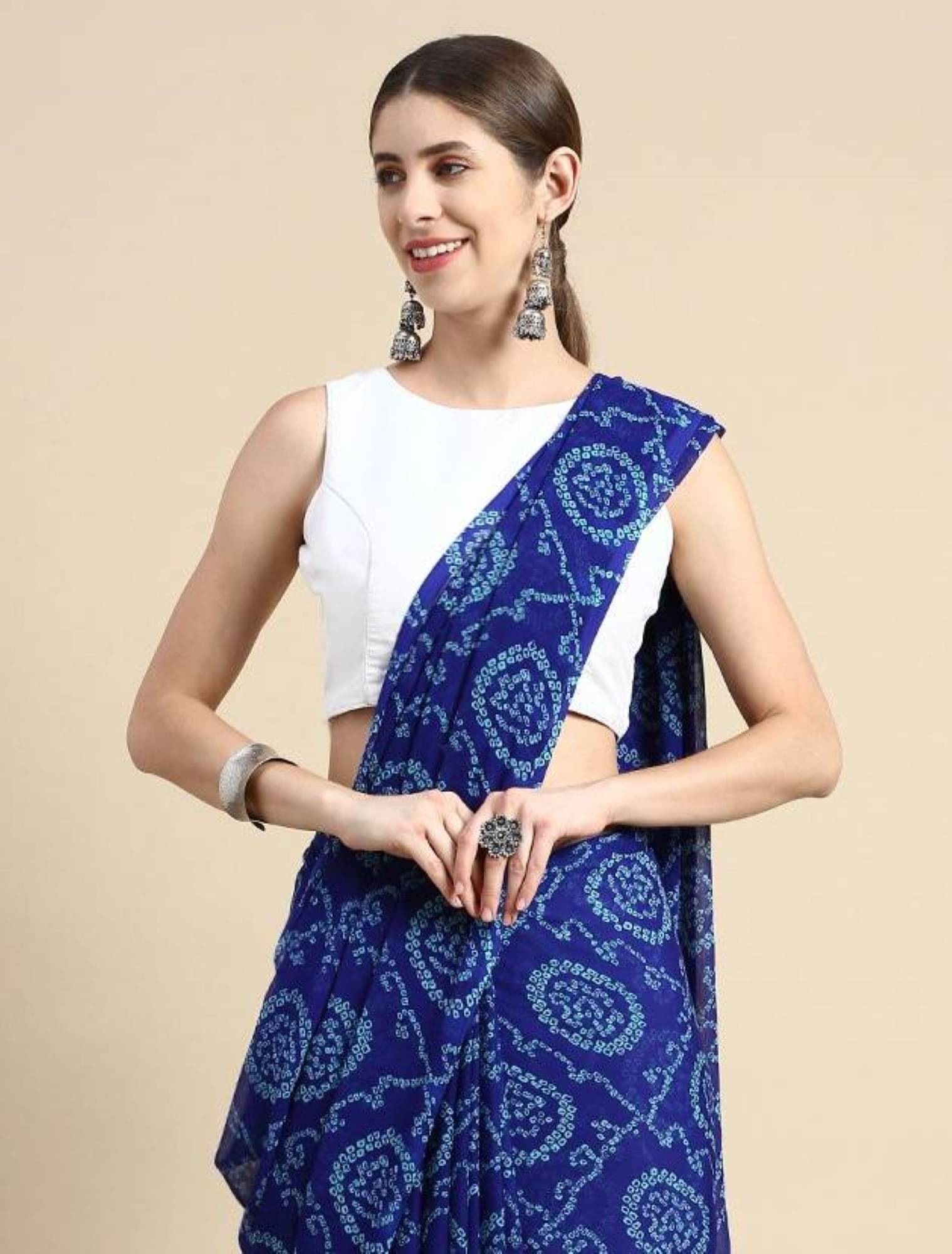 Parmila Fashion Georgette Printed Saree With Unstitched Blouse Piece ( Blue ) Parmila Fashion Georgette Printed Saree With Unstitched Blouse Piece ( Blue )