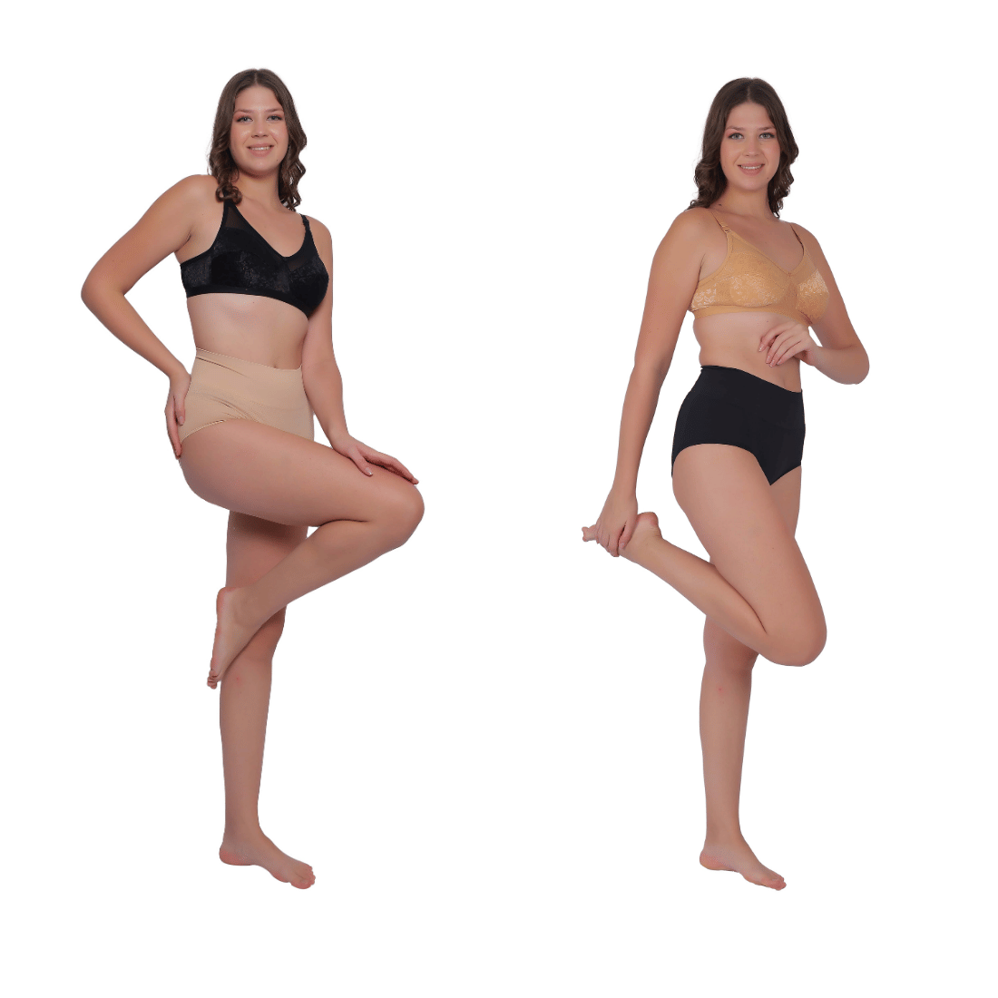 Pia Trends Pack of 2 Nylon Women's Tummy Tucker ( Beige,Black ) Pia Trends Pack of 2 Nylon Women's Tummy Tucker ( Beige,Black )