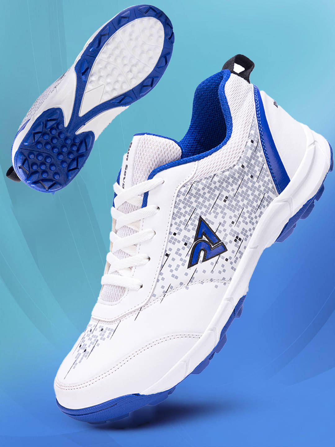     			RUN SEVEN Blue Cricket Shoes