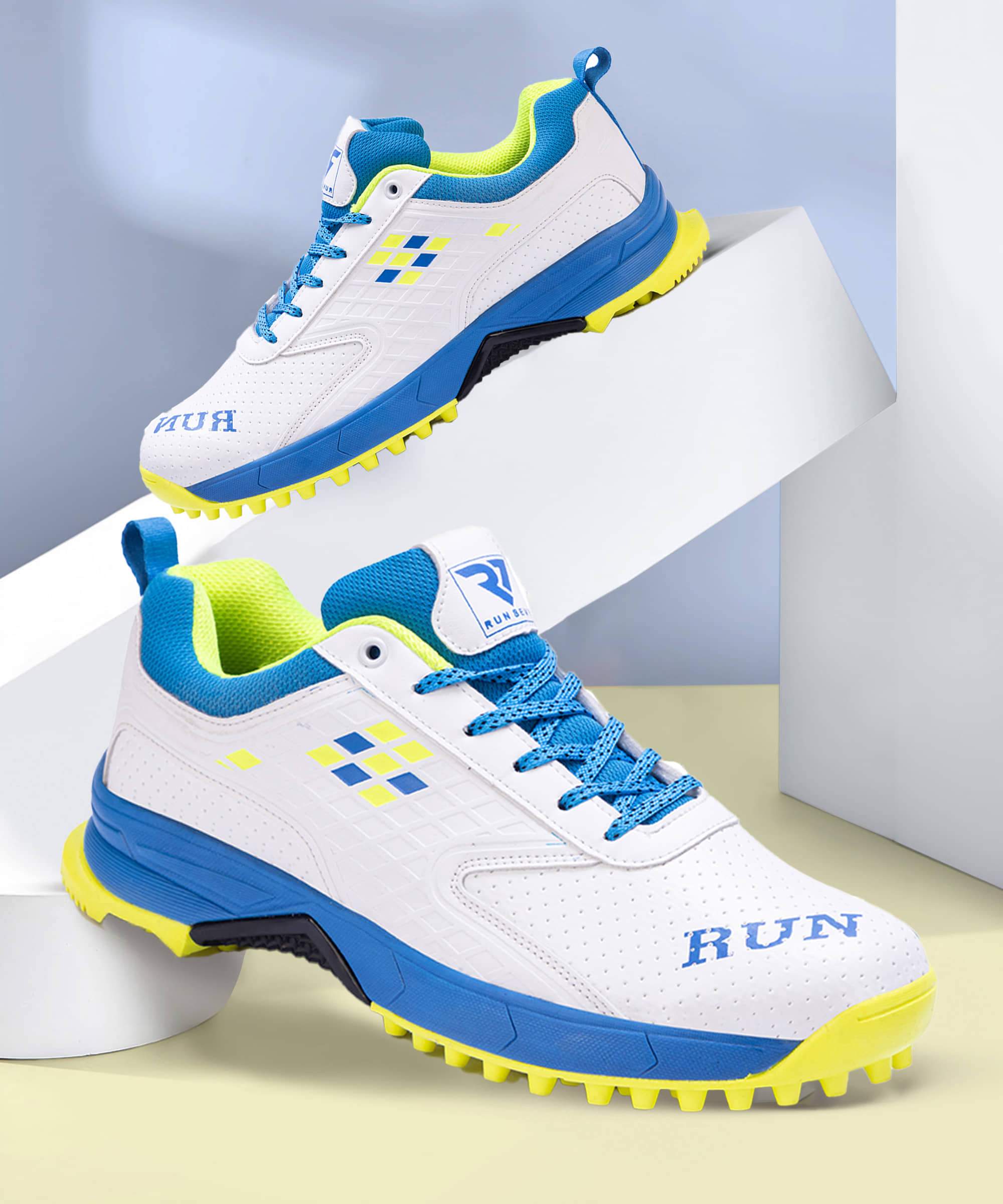 RUN SEVEN Blue Cricket Shoes - Sports Shoes | Buy online on ZillyBuy