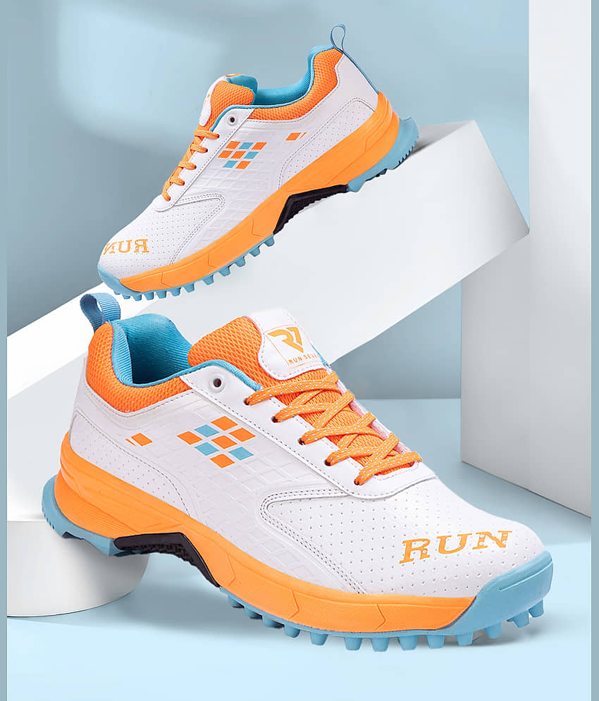 RUN SEVEN Orange Cricket Shoes - Sports Shoes | Buy online on ZillyBuy