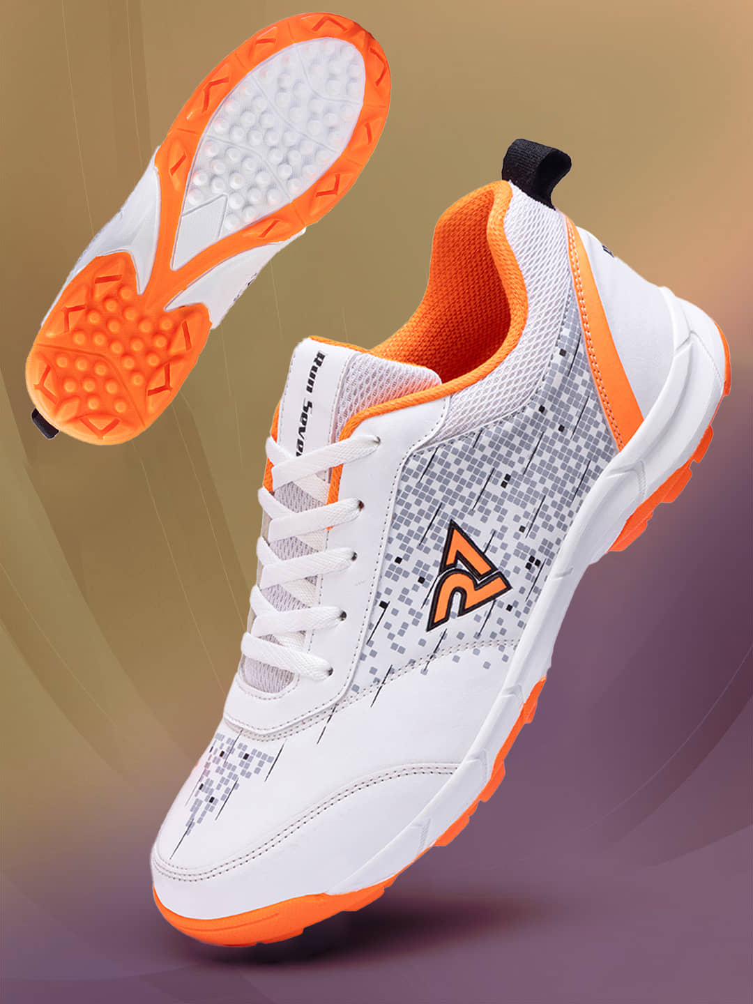 RUN SEVEN Orange Cricket Shoes - Sports Shoes | Buy online on ZillyBuy