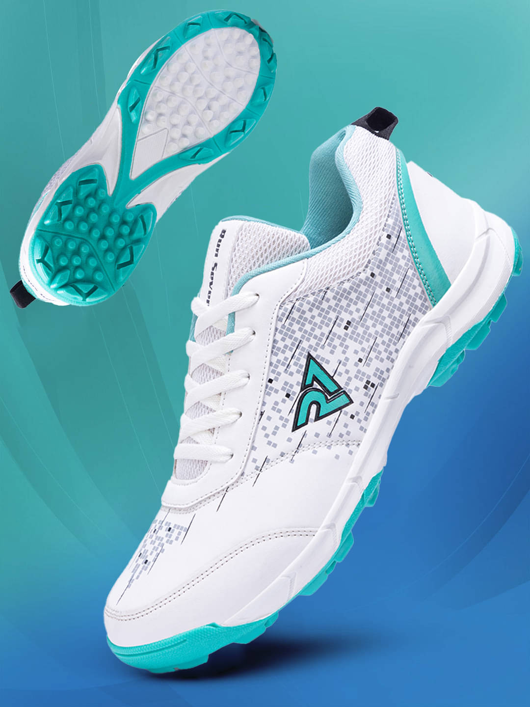     			RUN SEVEN White Cricket Shoes