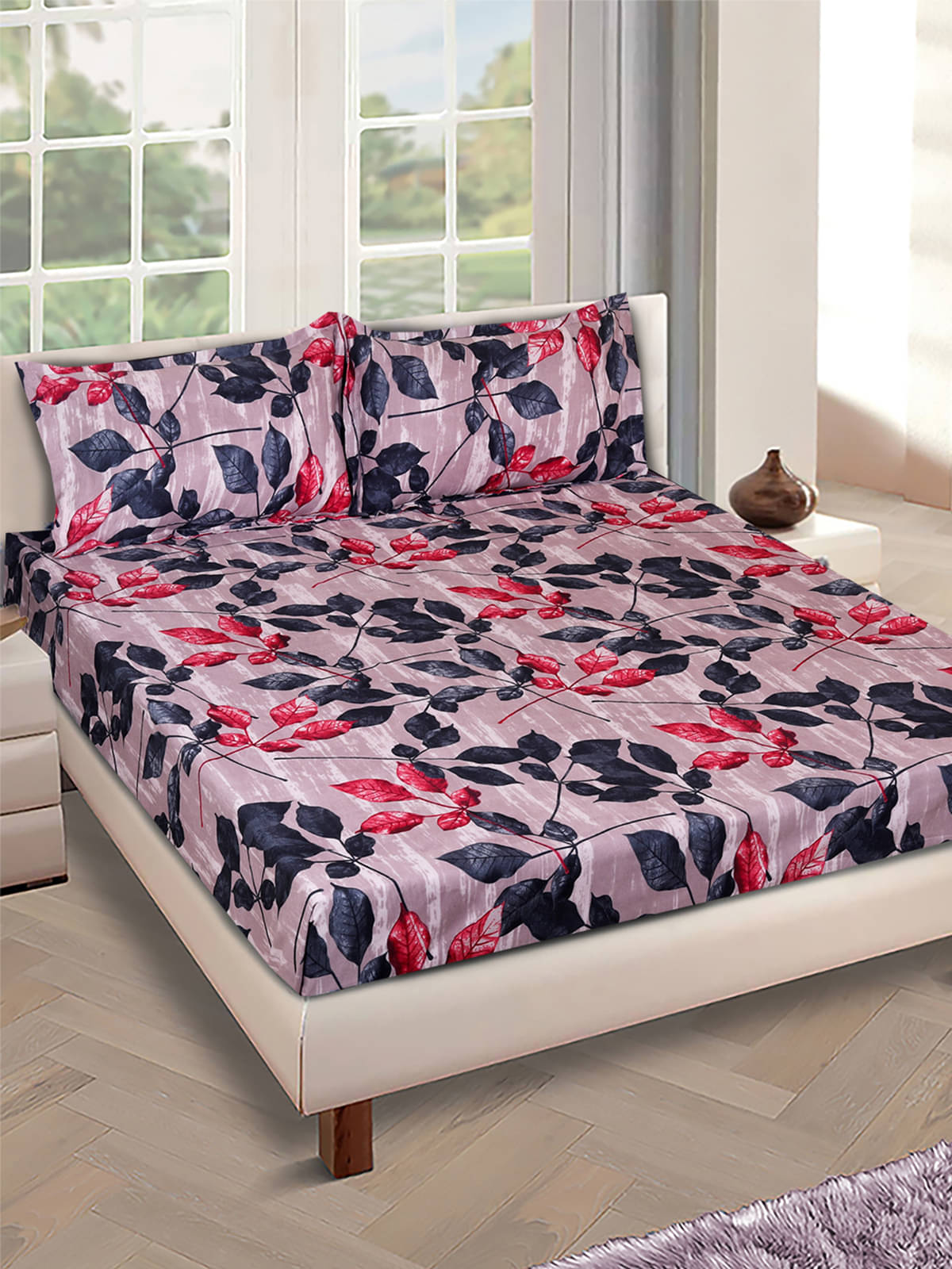 Romee Microfiber 1 Double Bedsheet with 2 Pillow Covers ( Multicolor )     			Romee Microfiber 1 Double Bedsheet with 2 Pillow Covers ( Multicolor )