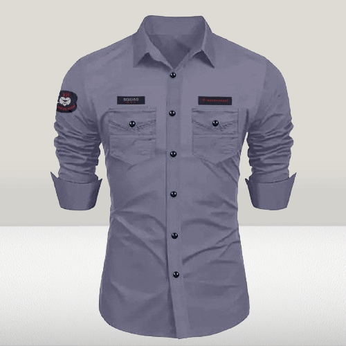 SHREE VASTRA HOUSE 100% Cotton Regular Fit Solids Full Sleeves Men's Casual Shirt - Grey ( Pack of 1 )     			SHREE VASTRA HOUSE 100% Cotton Regular Fit Solids Full Sleeves Men's Casual Shirt - Grey ( Pack of 1 )