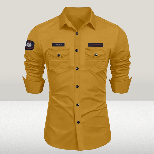 SHREE VASTRA HOUSE 100% Cotton Regular Fit Solids Full Sleeves Men's Casual Shirt - Yellow ( Pack of 1 )     			SHREE VASTRA HOUSE 100% Cotton Regular Fit Solids Full Sleeves Men's Casual Shirt - Yellow ( Pack of 1 )