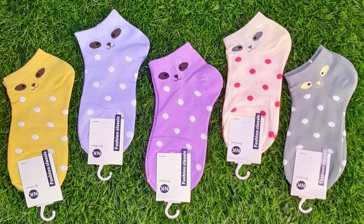     			SONME ENTERPRISES Pack of 5 Women's Cotton Blend Ankle Length Socks ( Multicolor )