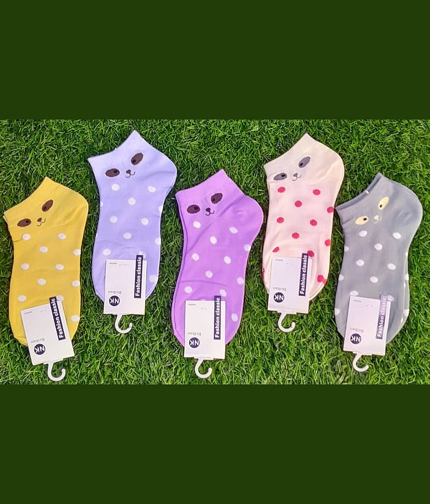 SONME ENTERPRISES Pack of 5 Women's Cotton Blend Ankle Length Socks ( Multicolor ) - Socks | Buy online on ZillyBuy