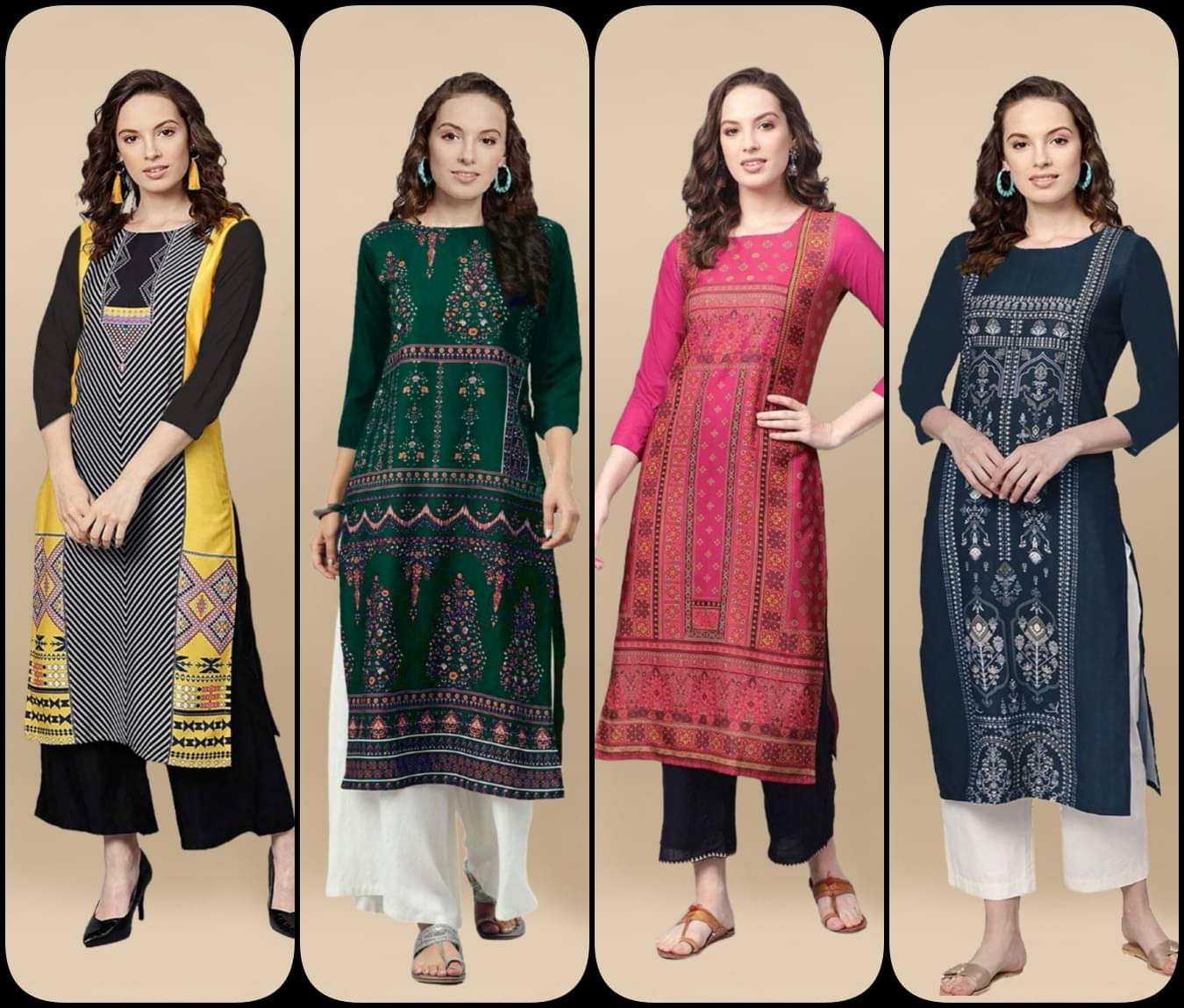 Sn Enterprise Women's Crepe Printed Straight Kurti - ( Multicolor ) Sn Enterprise Women's Crepe Printed Straight Kurti - ( Multicolor )