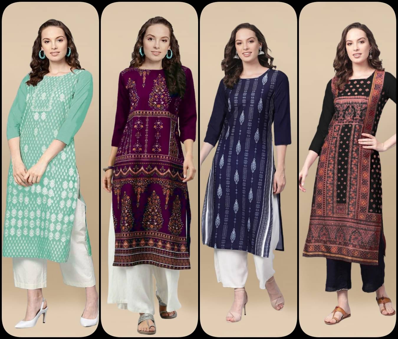     			Sn Enterprise Women's Crepe Printed Straight Kurti - ( Multicolor )