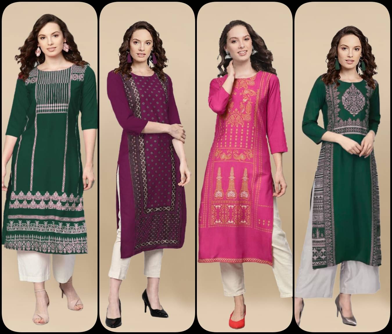     			Sn Enterprise Women's Crepe Printed Straight Kurti - ( Multicolor )