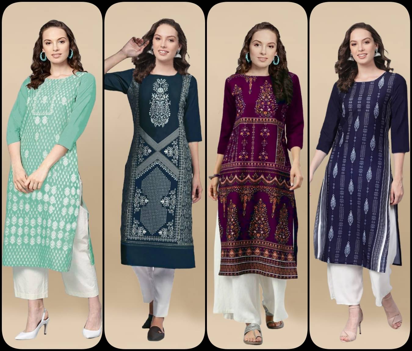 Sn Enterprise Women's Crepe Printed Straight Kurti - ( Multicolor ) Sn Enterprise Women's Crepe Printed Straight Kurti - ( Multicolor )