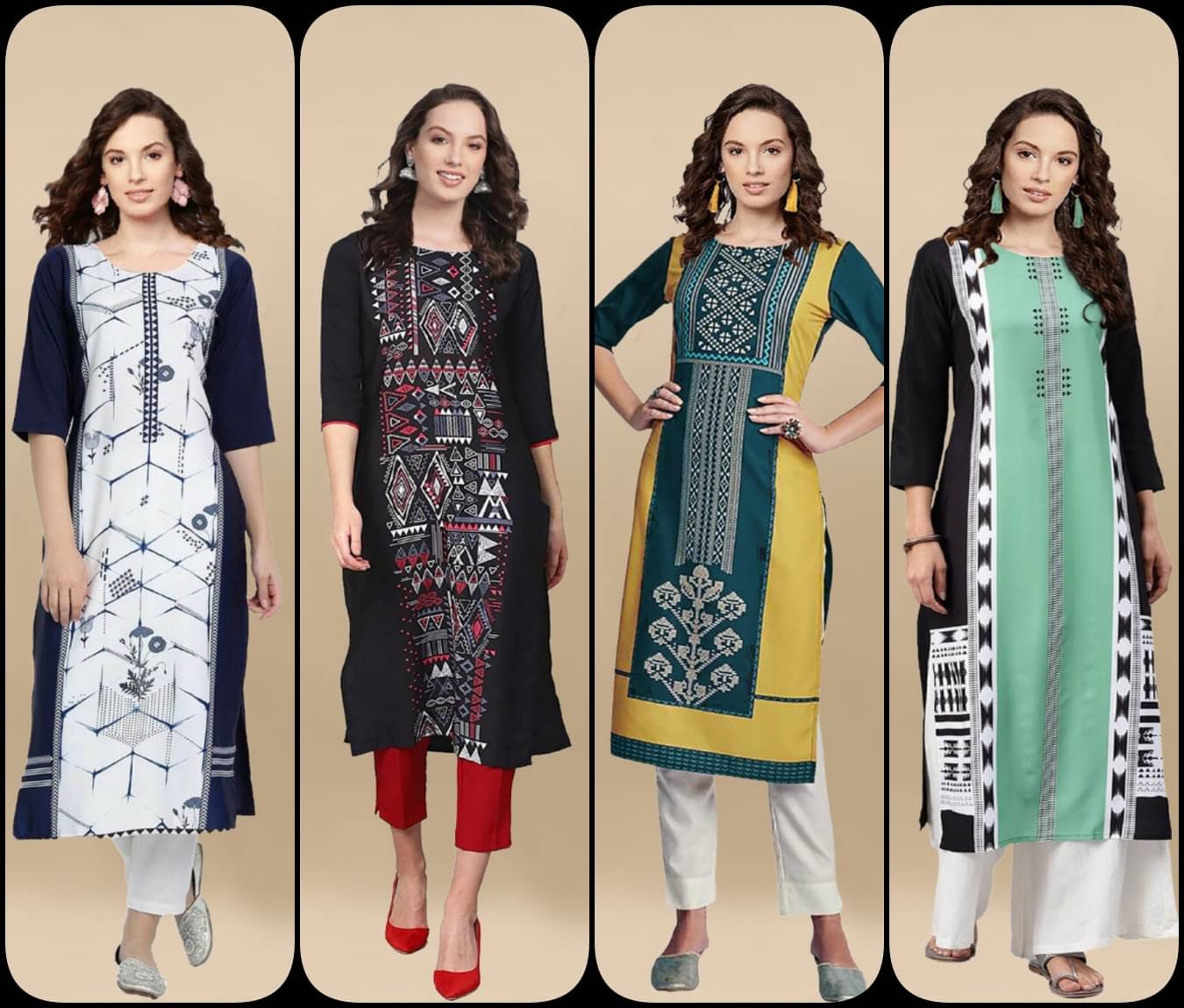 Sn Enterprise Women's Crepe Printed Straight Kurti - ( Multicolor ) Sn Enterprise Women's Crepe Printed Straight Kurti - ( Multicolor )