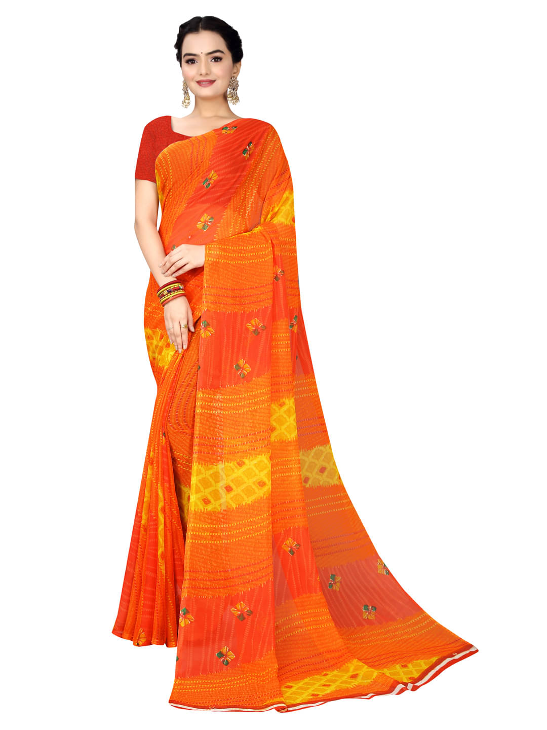 Suali Georgette Printed Saree With Unstitched Blouse Piece ( Multicolor 18 )     			Suali Georgette Printed Saree With Unstitched Blouse Piece ( Multicolor 18 )