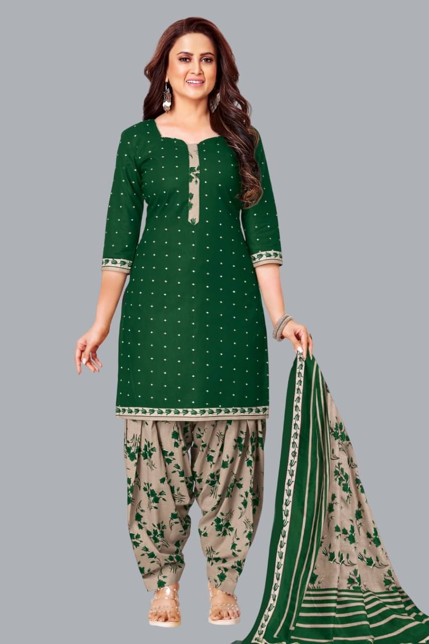 shree jeenmata collection Women Cotton Printed Straight Kurti With Patiala Salwar ( Green ) shree jeenmata collection Women Cotton Printed Straight Kurti With Patiala Salwar ( Green )