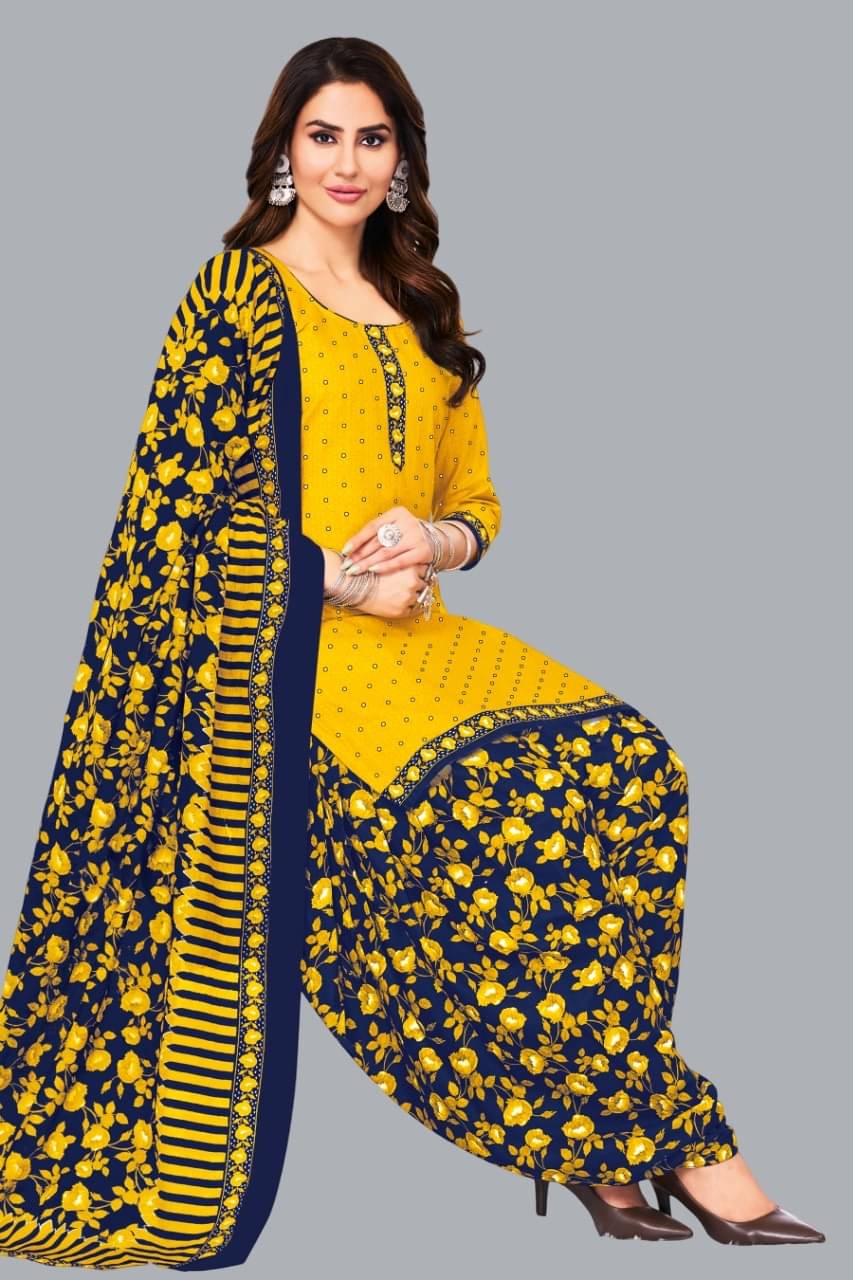 shree jeenmata collection Women Cotton Printed Straight Kurti With Patiala Salwar ( Yellow ) shree jeenmata collection Women Cotton Printed Straight Kurti With Patiala Salwar ( Yellow )