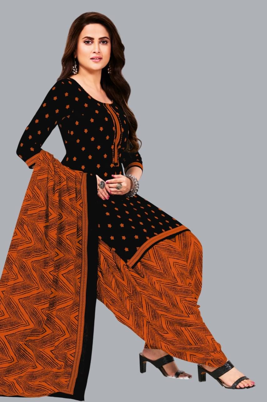shree jeenmata collection Women Cotton Printed Straight Kurti With Patiala Salwar ( Black ) shree jeenmata collection Women Cotton Printed Straight Kurti With Patiala Salwar ( Black )