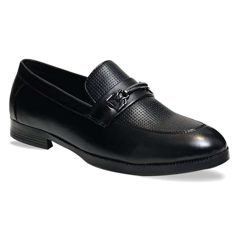     			ATERNA Black Men's Mocassin Formal Shoes