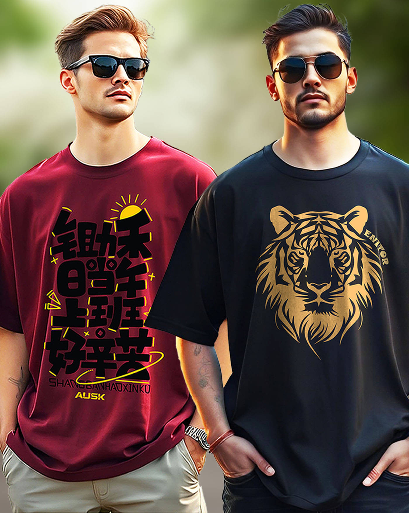 AUSK Men Cotton Blend Oversized Fit Printed T-Shirt ( Black )     			AUSK Men Cotton Blend Oversized Fit Printed T-Shirt ( Black )