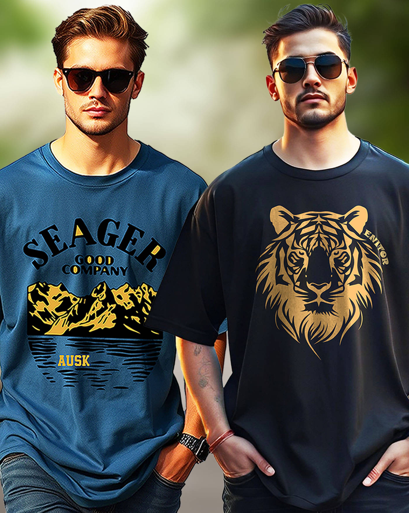 AUSK Men Cotton Blend Oversized Fit Printed T-Shirt ( Black ) AUSK Men Cotton Blend Oversized Fit Printed T-Shirt ( Black )