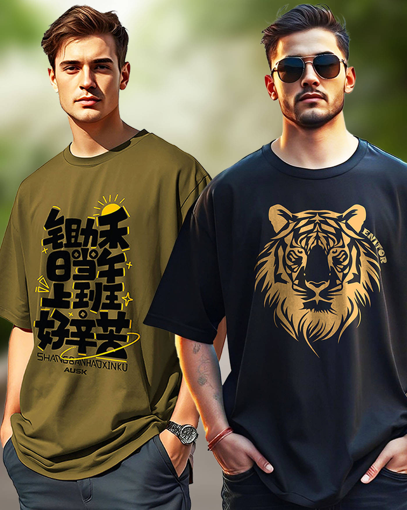 AUSK Men Cotton Blend Oversized Fit Printed T-Shirt ( Black ) AUSK Men Cotton Blend Oversized Fit Printed T-Shirt ( Black )