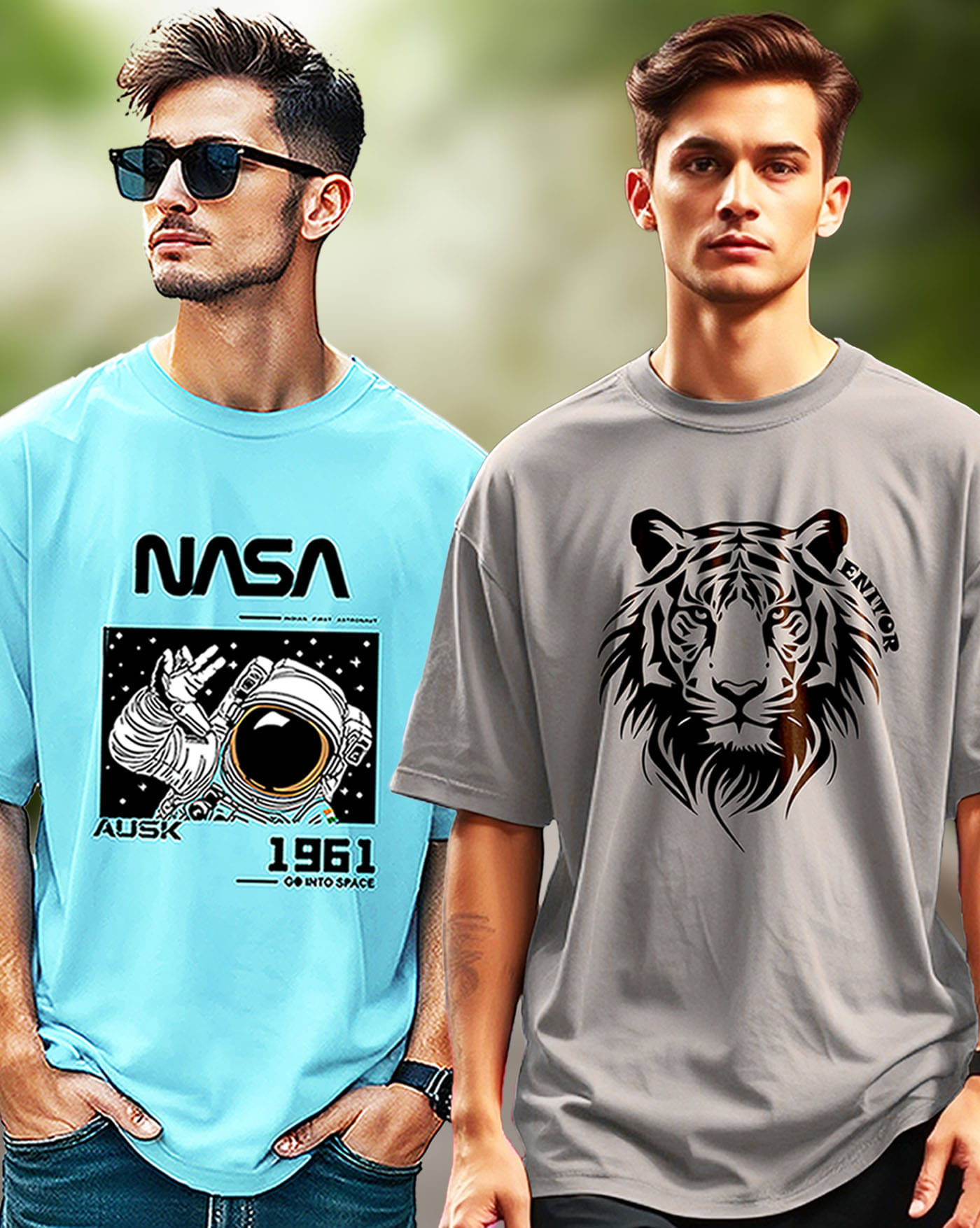 AUSK Men Cotton Blend Oversized Fit Printed T-Shirt ( Grey ) AUSK Men Cotton Blend Oversized Fit Printed T-Shirt ( Grey )