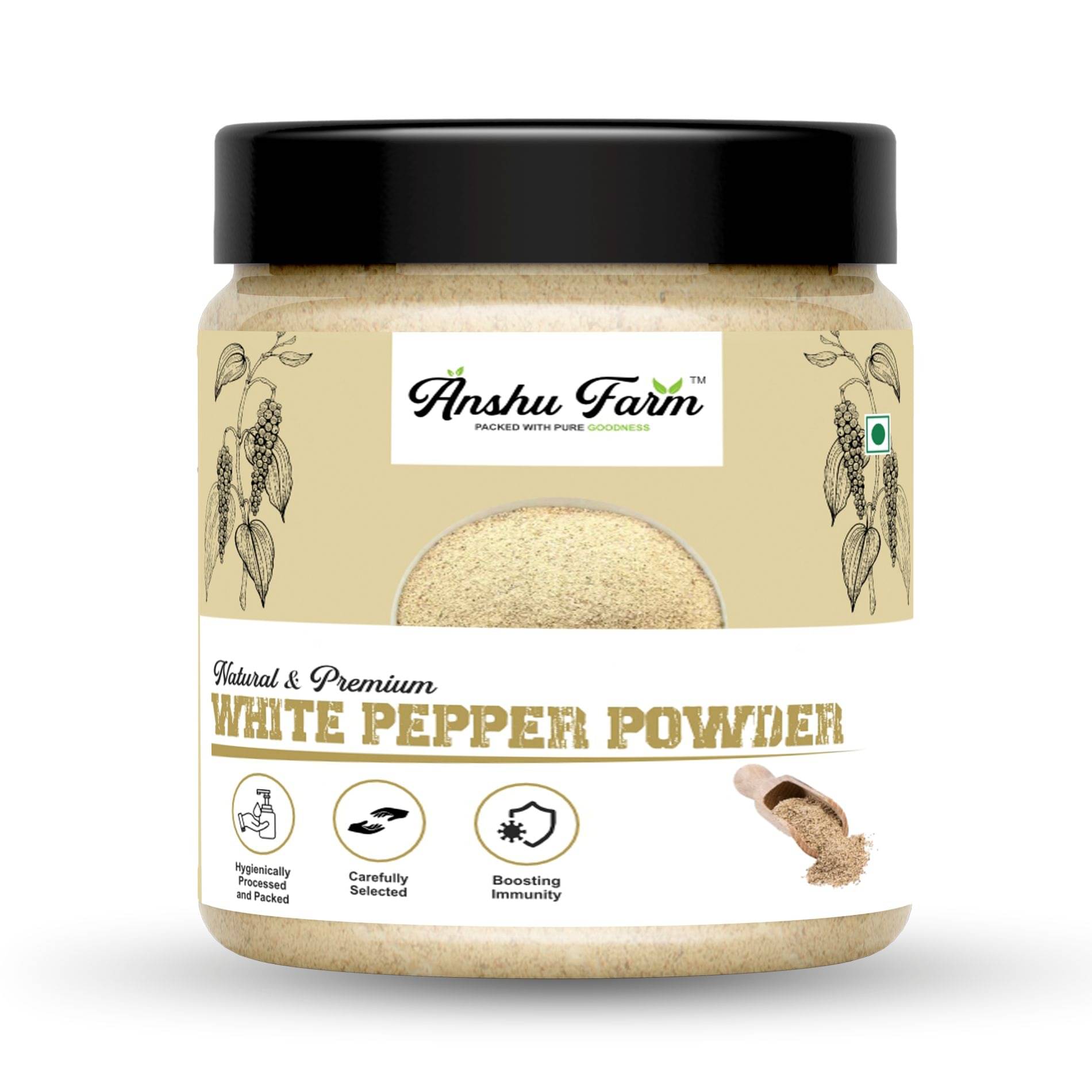 Anshu Farms 100 gm Safed Mirch (White Pepper) ( Pack of 1 ) Anshu Farms 100 gm Safed Mirch (White Pepper) ( Pack of 1 )