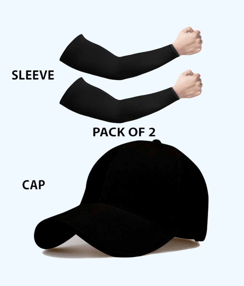     			BAYEMA Pack of 2 Cotton Men's Cap ( Black )