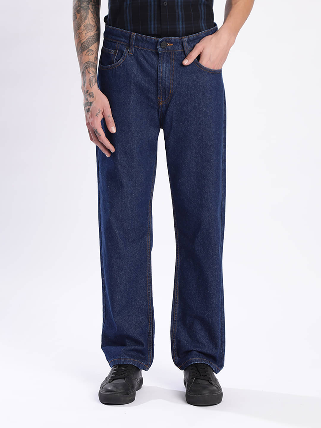 Bene Kleed Straight Clean Look Men's Jeans - Dark Blue ( Pack of 1 ) Bene Kleed Straight Clean Look Men's Jeans - Dark Blue ( Pack of 1 )
