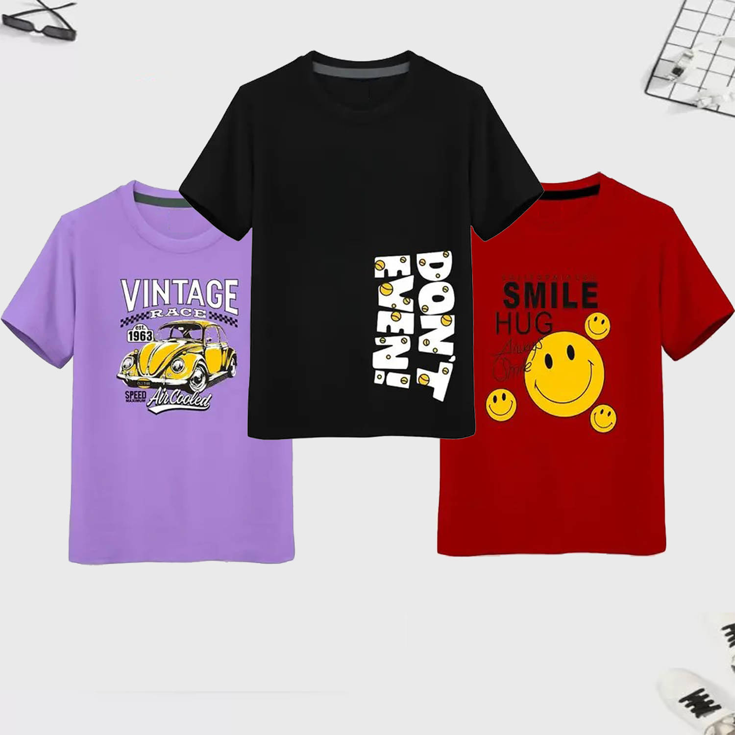     			CUTE TREND Pack of 3 Boys Cotton T-Shirt ( Multicolor 3 )