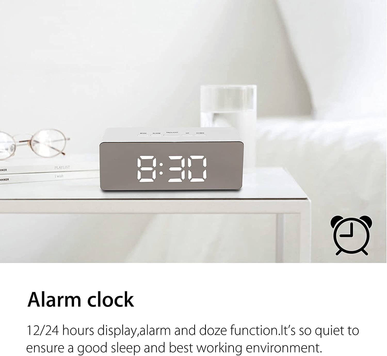     			FITAZA Digital Plastic Rectangular Table Clock - Pack of 1