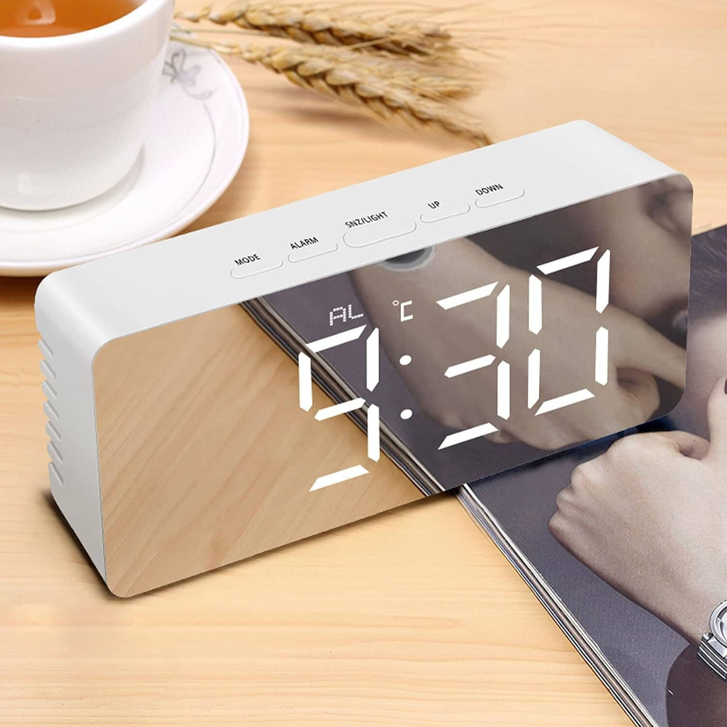 FITAZA Digital Plastic Rectangular Table Clock - Pack of 1 FITAZA Digital Plastic Rectangular Table Clock - Pack of 1