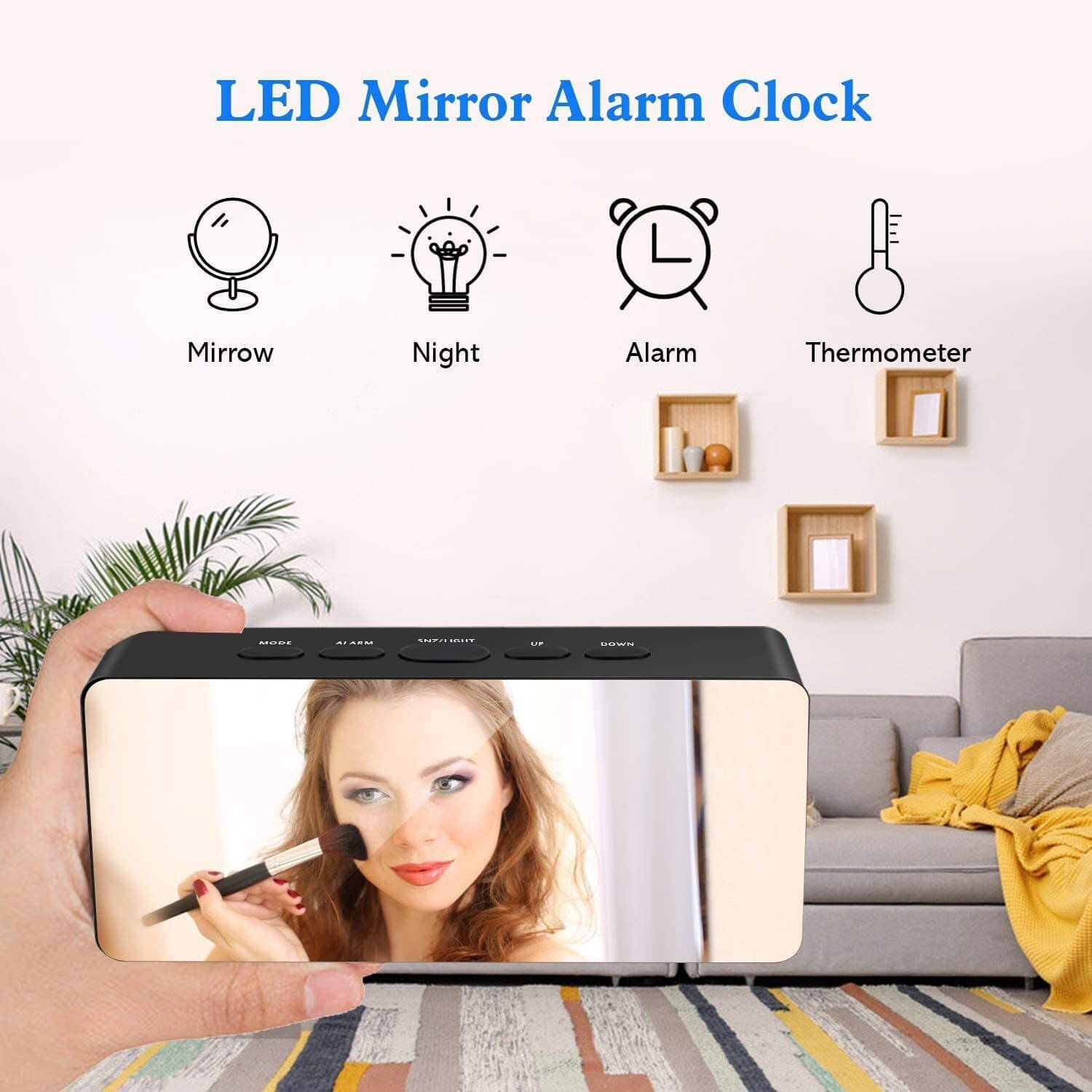     			FITAZA Digital Plastic Rectangular Table Clock - Pack of 1