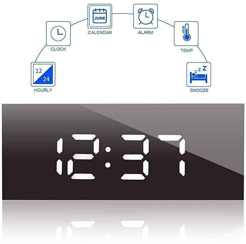     			FIVANIO Digital Plastic Rectangular Table Clock - Pack of 1