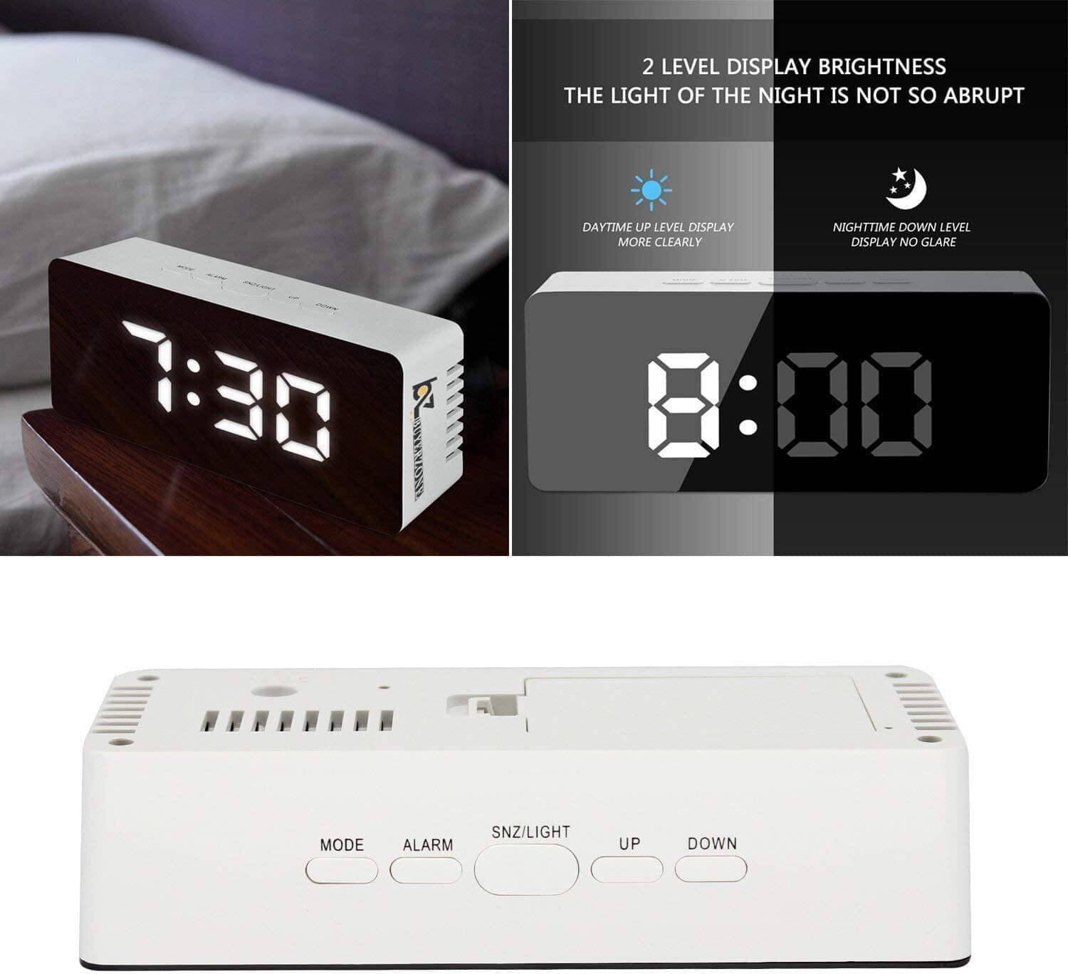 FIVANIO Digital Plastic Rectangular Table Clock - Pack of 1 FIVANIO Digital Plastic Rectangular Table Clock - Pack of 1