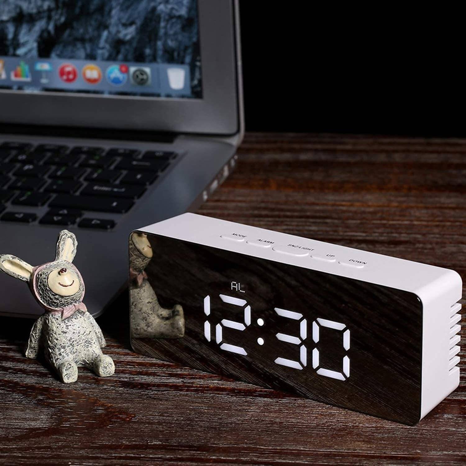     			FIVANIO Digital Plastic Rectangular Table Clock - Pack of 1